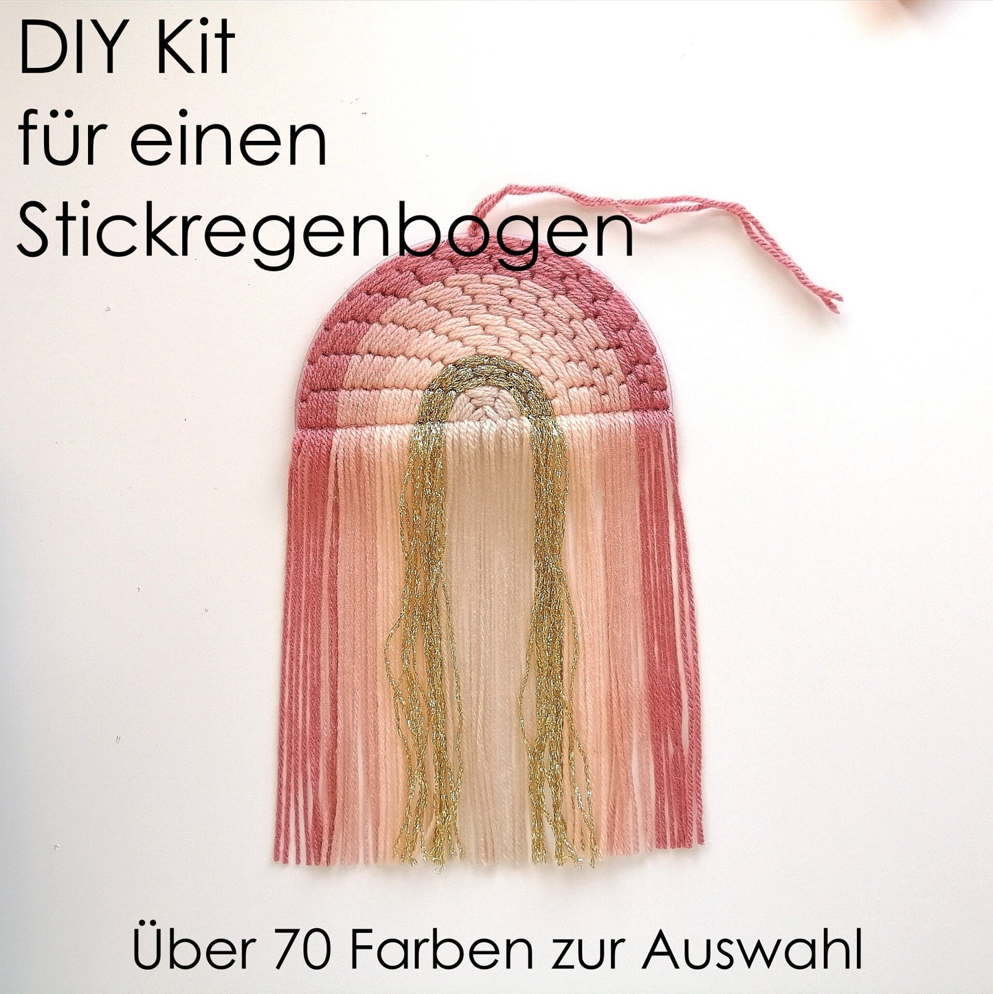 DIY Stickregenbogen Kit PDF Tutorial Craft Kit Fiber Rainbow Plastic Canvas Rainbow Boho Kinderzimmer Weihnachtsgeschenk