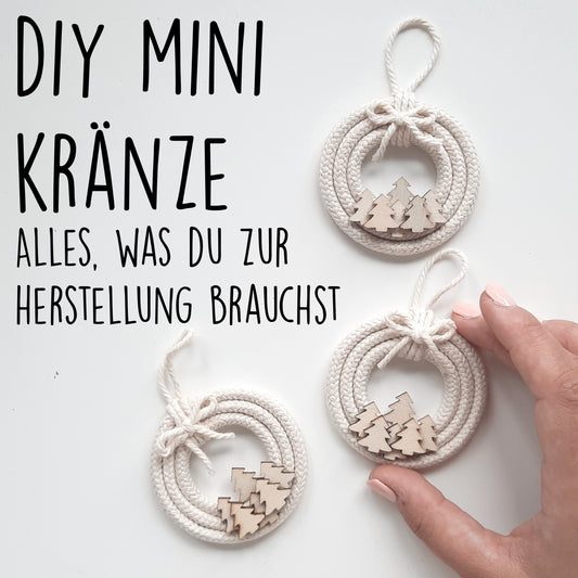 DIY Mini Kränze, Kranz mit Tannenbäumchen, Do it yourself Christbaumschmuck, Weihnachtsdeko selber machen