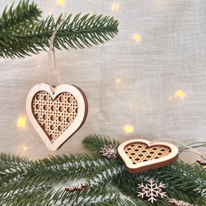 Weihnachtsbaum Schmuck aus Holz Wiener Geflecht