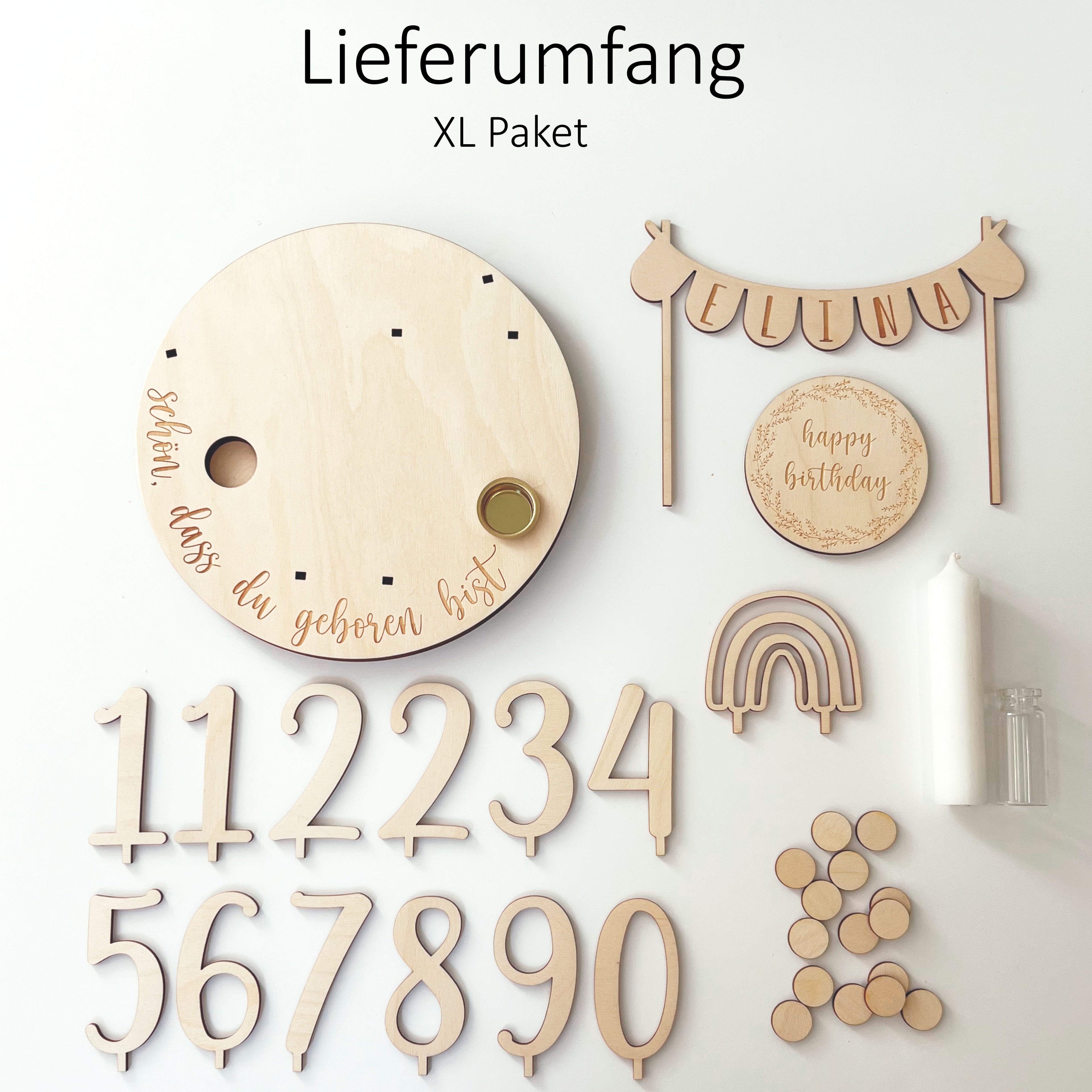 Personalisierter Geburtstagsteller klassisch