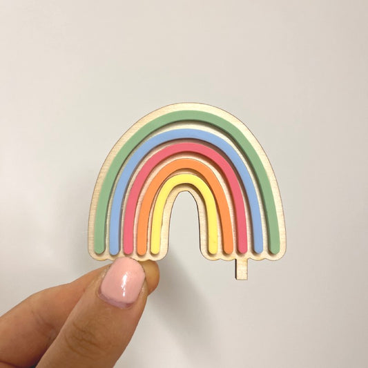 Motivstecker bunter Regenbogen für Geburtstagsteller