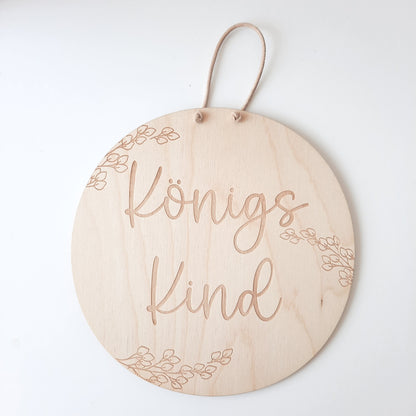 Holzschild "Königskind", christliches Holzschild, Affirmation, Bibelspruch, Kinderzimmerdekoration