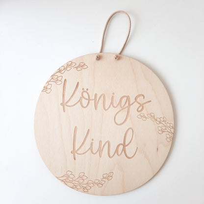 Holzschild "Königskind", christliches Holzschild, Affirmation, Bibelspruch, Kinderzimmerdekoration