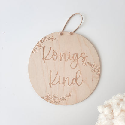 Holzschild "Königskind", christliches Holzschild, Affirmation, Bibelspruch, Kinderzimmerdekoration