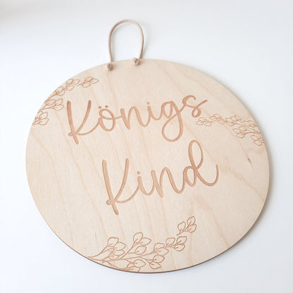 Holzschild "Königskind", christliches Holzschild, Affirmation, Bibelspruch, Kinderzimmerdekoration