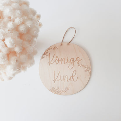 Holzschild "Königskind", christliches Holzschild, Affirmation, Bibelspruch, Kinderzimmerdekoration