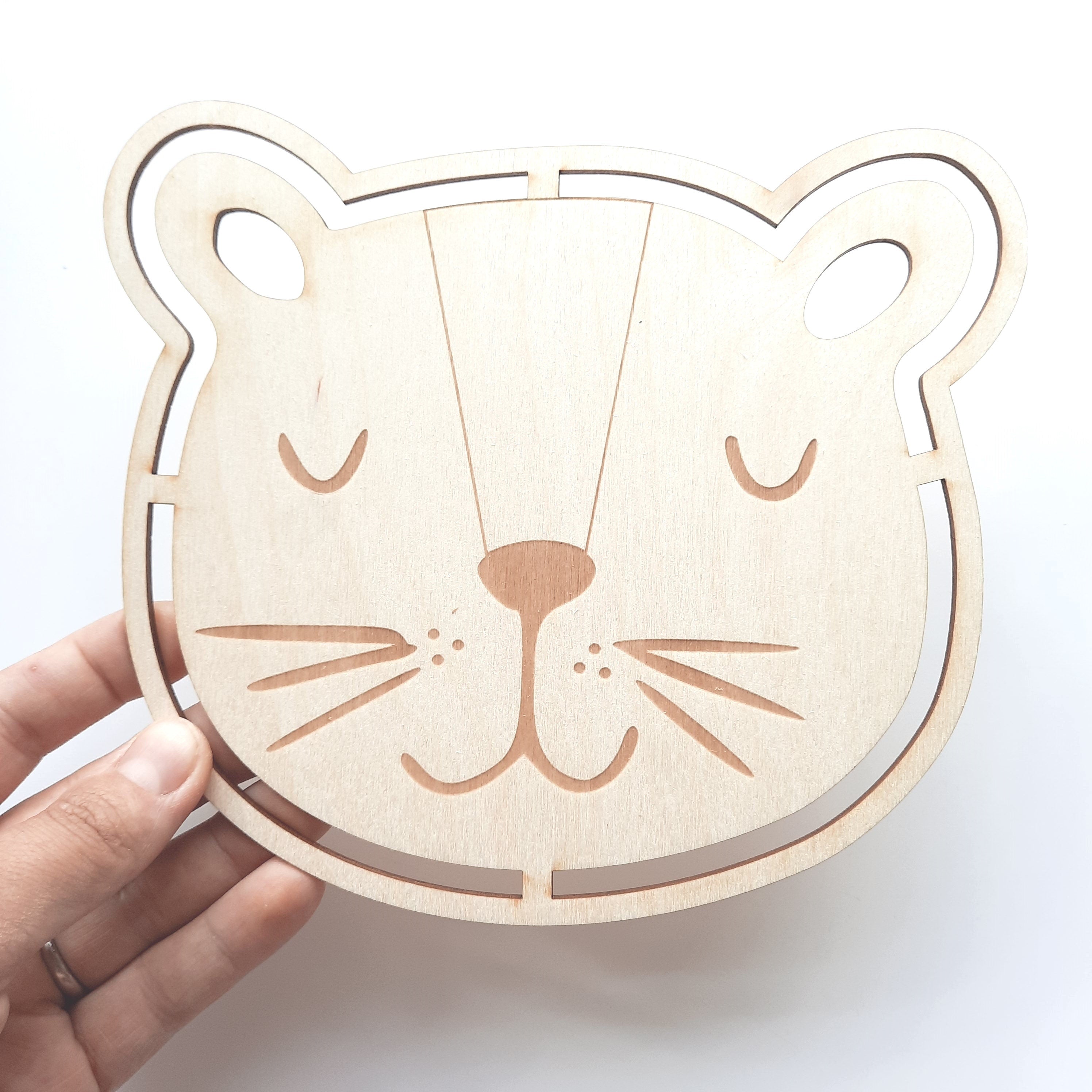SVG Datei Löwe zum Knüpfen, Löwenkopf aus Holz DIY, Makramee Löwe