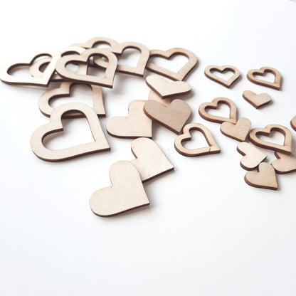 Streudeko Herzen, Herzenaus Holz, Tischdekoration, Tischdeko Hochzeit, Geschenkdekoration