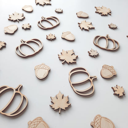Streudeko Kürbisse, Kürbisseaus Holz, Herbstdekoration, Tischdekoration, Tischdeko Herbst, Geschenkdekoration