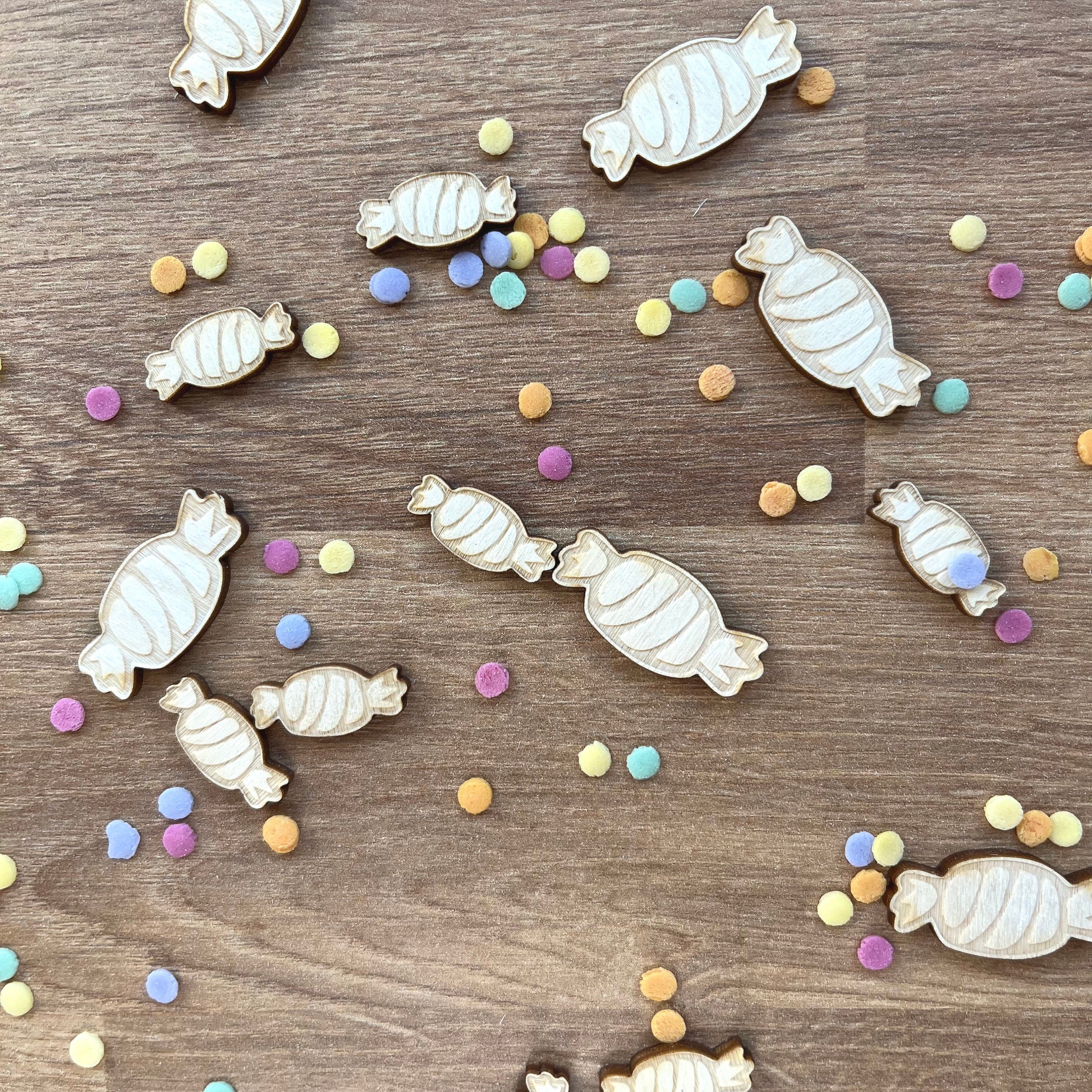 Streudeko Bonbons, Bonbonsaus Holz, Tischdekoration, Tischdeko Geburtstag, Geschenkdekoration