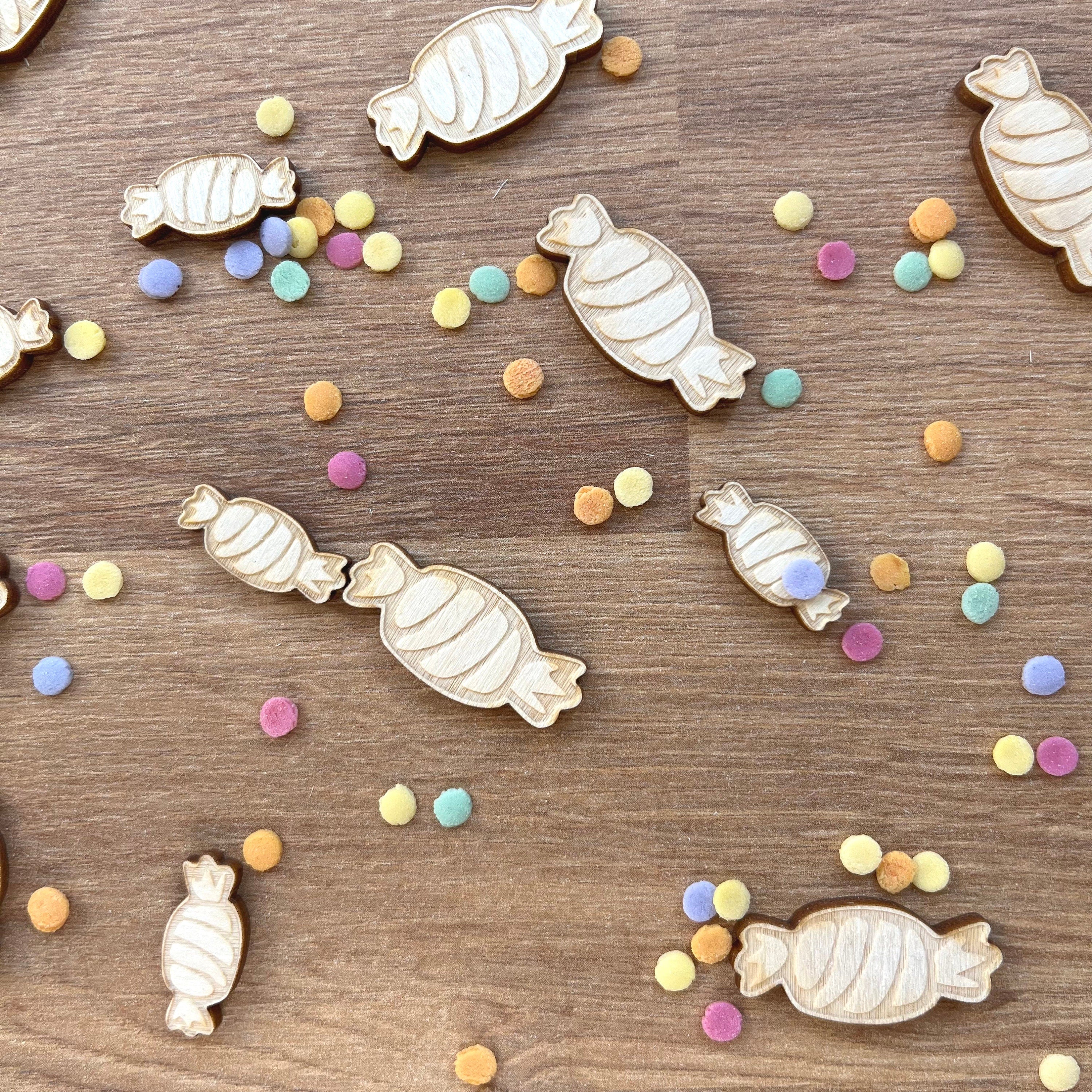 Streudeko Bonbons, Bonbonsaus Holz, Tischdekoration, Tischdeko Geburtstag, Geschenkdekoration