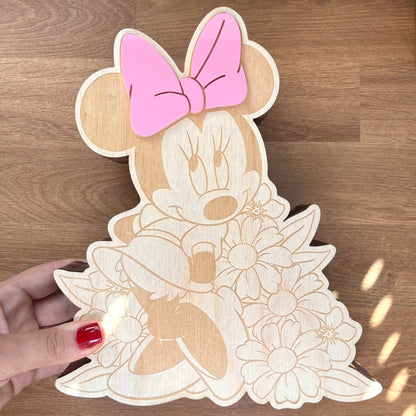 Spardose Kind personalisiert, Spardose Minnie Mouse inspired Holz