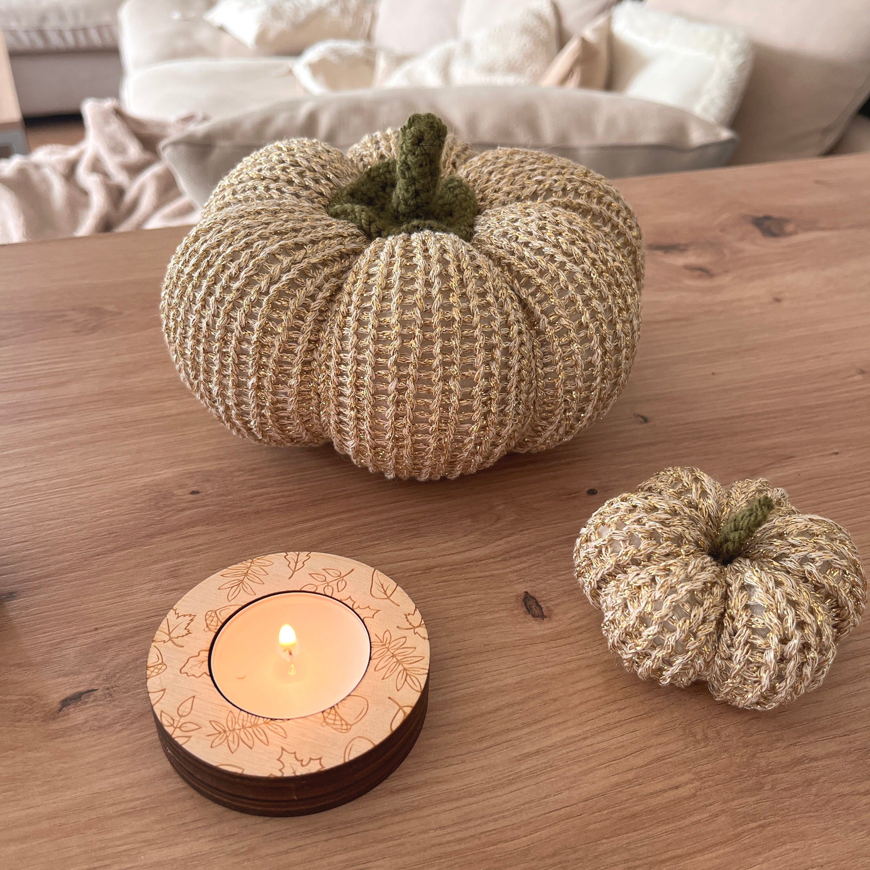 Teelicht Herbst, Herbstlicht mit Gravur, Mitbringsel, Geschenk