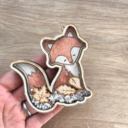Bastelset Schüttel-Anhänger Fuchs, Bastelidee Kinder und Erwachsene, Bastelidee Kindergeburtstag