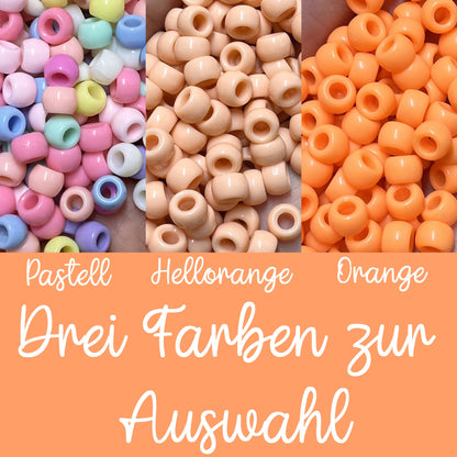 Bastelidee Herbst für Kinder und Erwachsene, Wimpel mit Kürbis aus Perlen