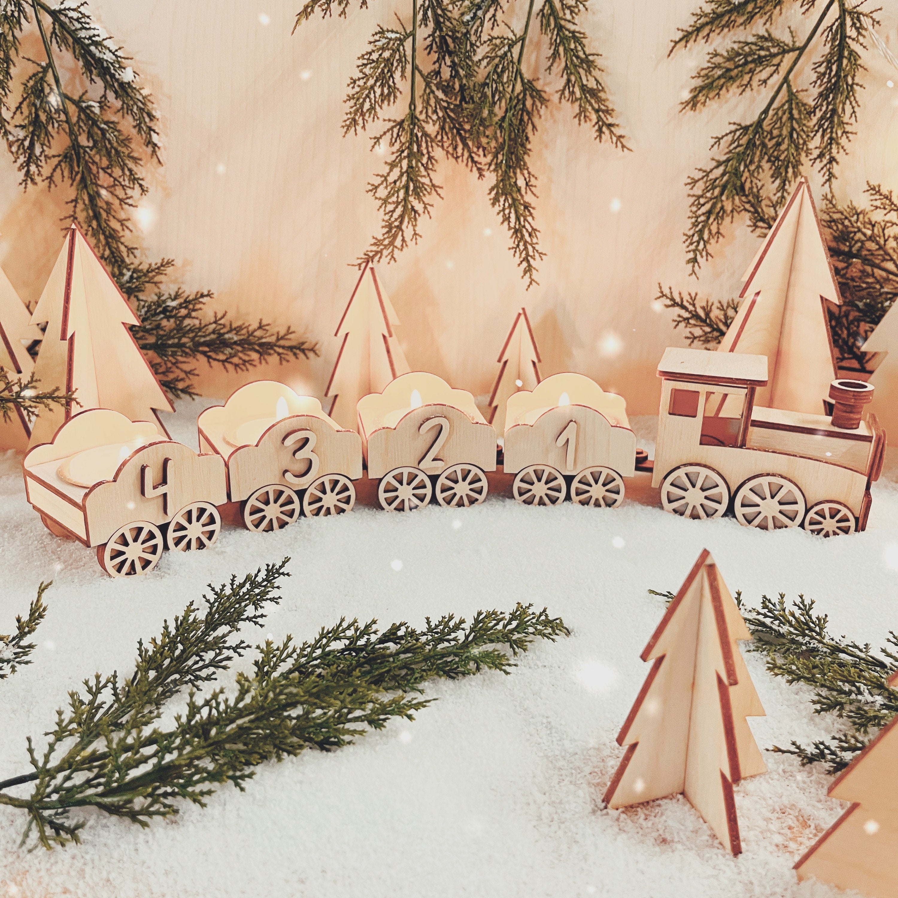 Weihnachtsdeko Adventszug, Weihnachtszug, Weihnachtsdekoration Zug, Tischdekoration Weihnachten, Fenstersims Deko, Winterdeko