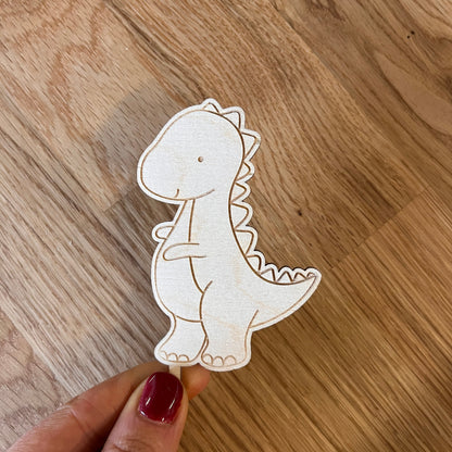 Motivstecker Dino für Personalisierten Geburtstagsteller mit Vase und Kerze, Kerzenplatte, Geburtstagskranz, Tischdeko