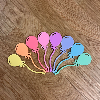 Motivstecker Luftballon für Personalisierten Geburtstagsteller mit Vase und Kerze, Geburtstagskranz, Tischdeko