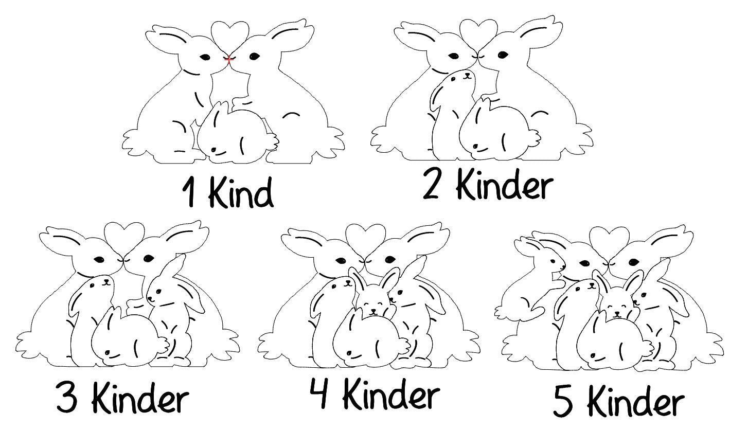 Personalisiertes Geschenk Hasenfamilie, Tierfamilie aus Holz, Holztierpuzzle, Wohndekor, Weihnachtsgeschenk, Familienandenken