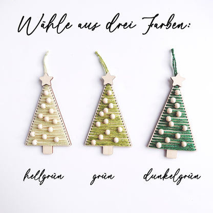 Bastelset Weihnachtsbaum, Basteln für Kinder und Erwachsene, Tannenbaum Sticken, Tannenbaum mit Perlen, Christbaumanhänger mit Perlen