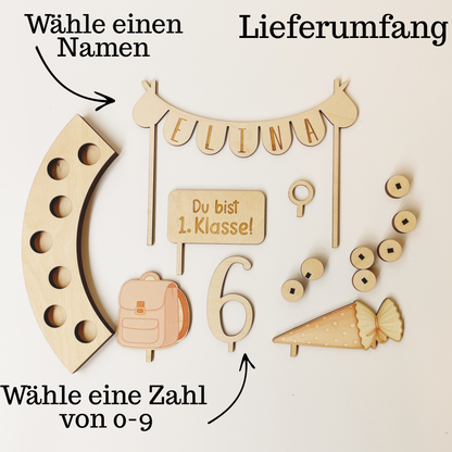 Personalisiertes Geldgeschenk zur Einschulung | Geschenk 1. Klasse mit Name & Zahl | Deko Schulstart Mädchen Junge (Kopie)