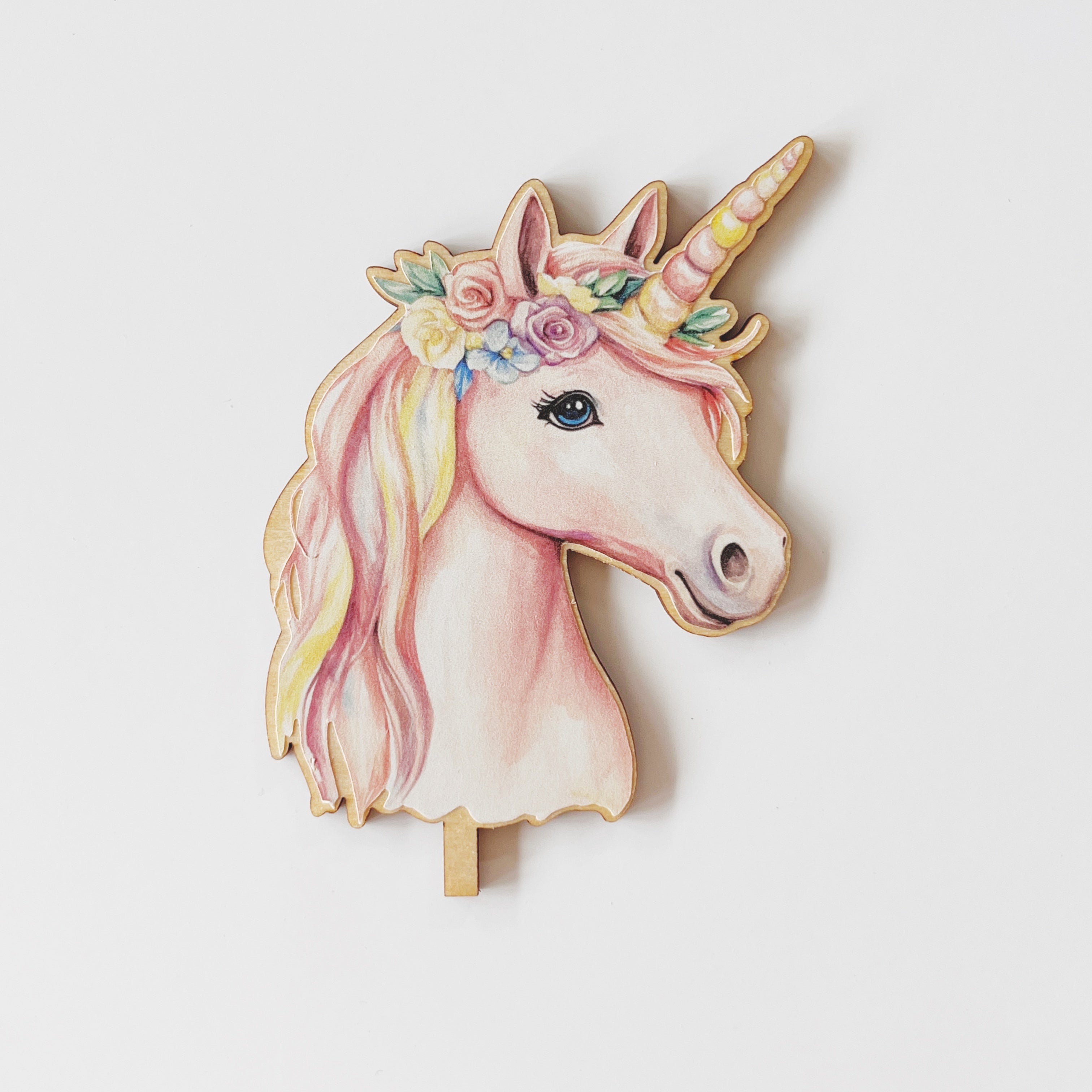 Motivstecker Einhorn mit Blumenkranz