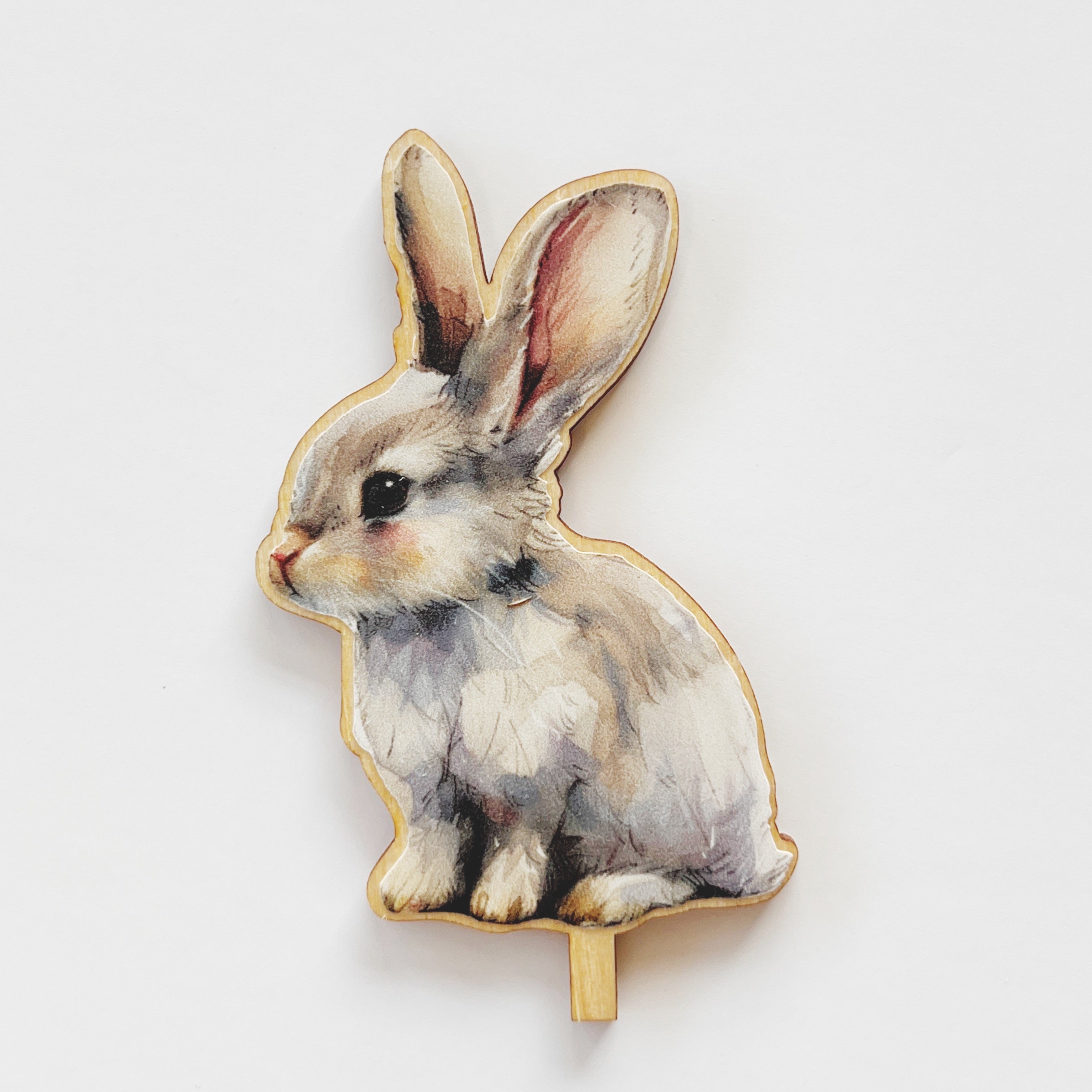Motivstecker Hase grau, sitzend