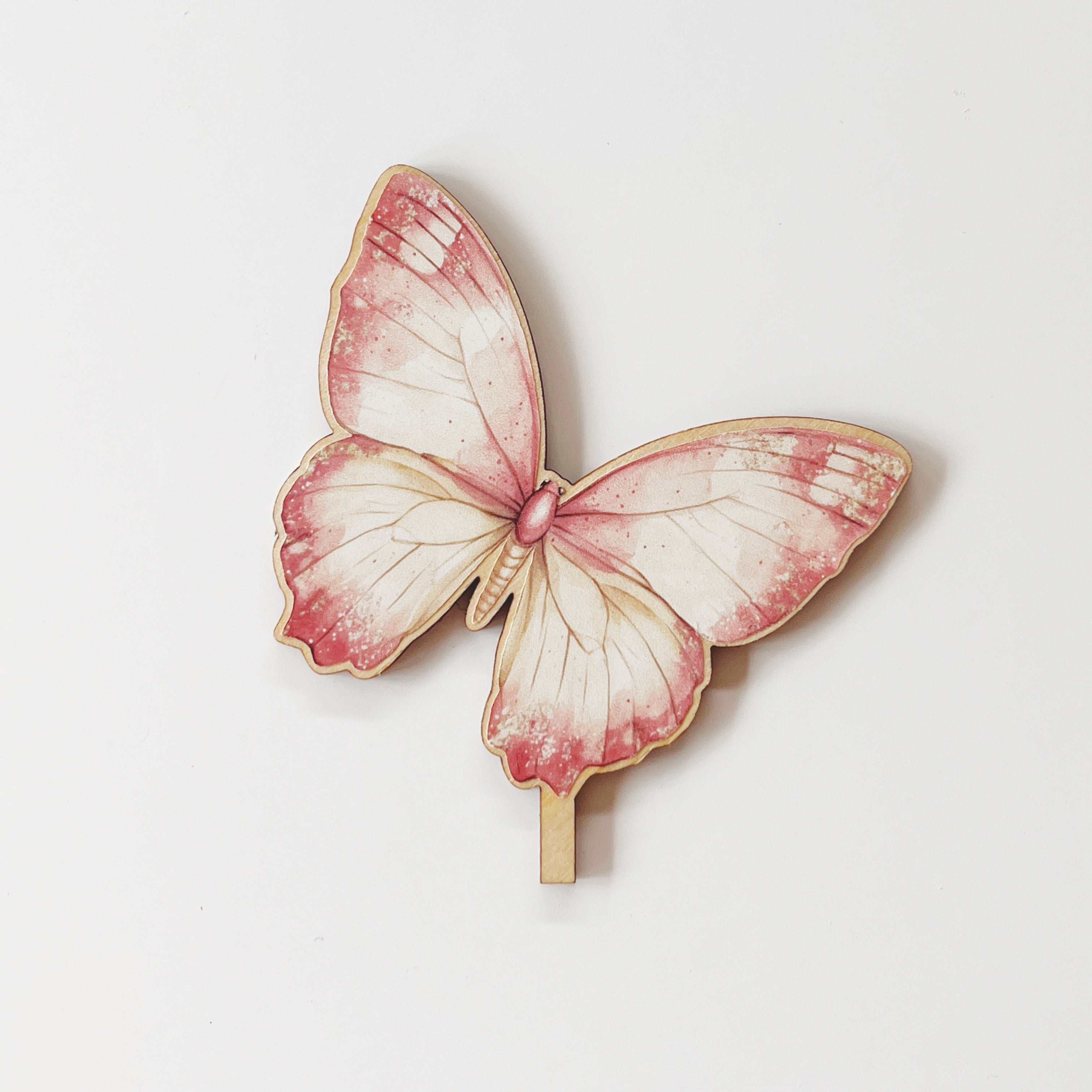 Motivstecker Schmetterling rosa Feenmotto