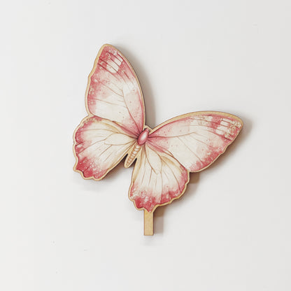 Motivstecker Schmetterling rosa Feenmotto