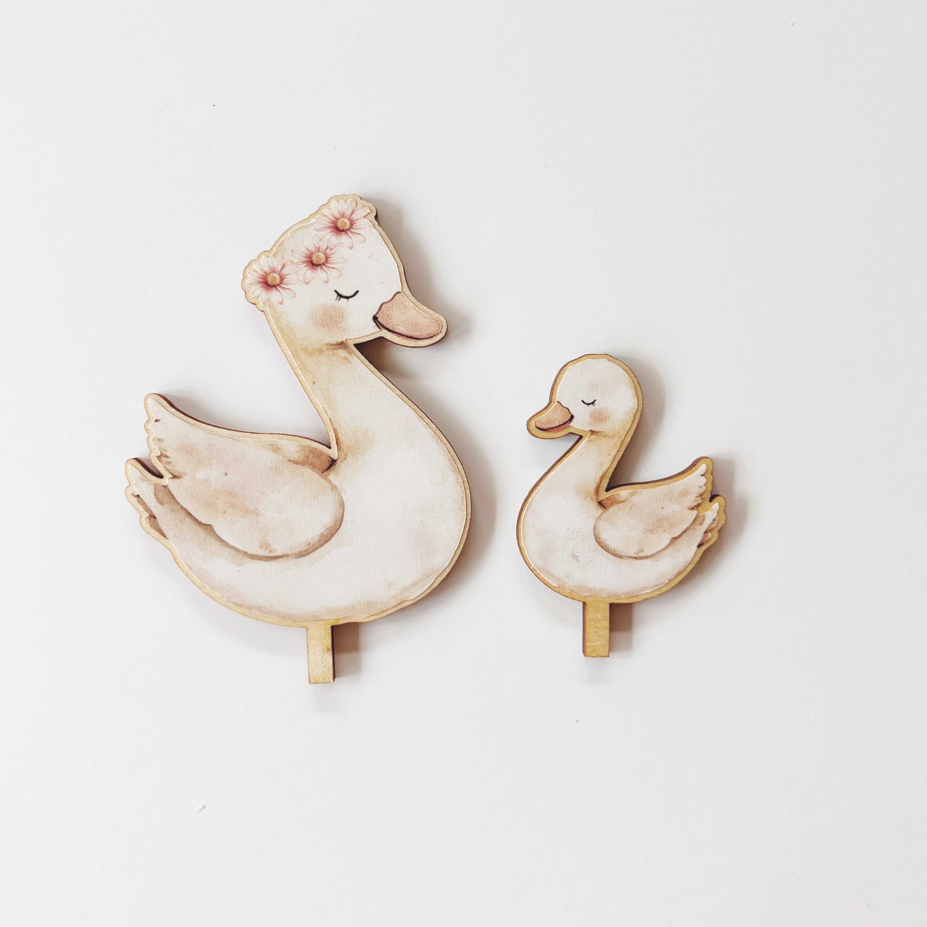 Motivstecker Schwan mit Küken
