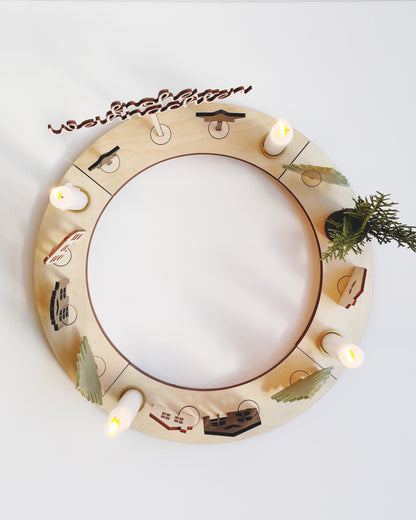 Handgemachter Adventskranz – nachhaltig, erweiterbar & jedes Jahr wiederverwendbar