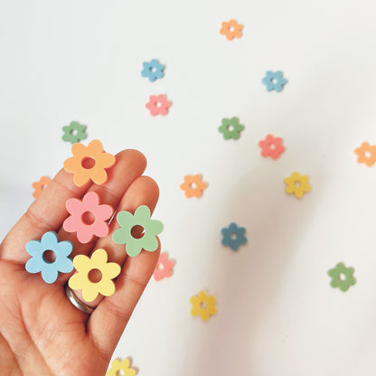 Bunte Blumen Streudeko aus Acryl – wiederverwendbar | Frühling Sommer Tischdeko Kindergeburtstag Hochzeit Geburtstagsteller