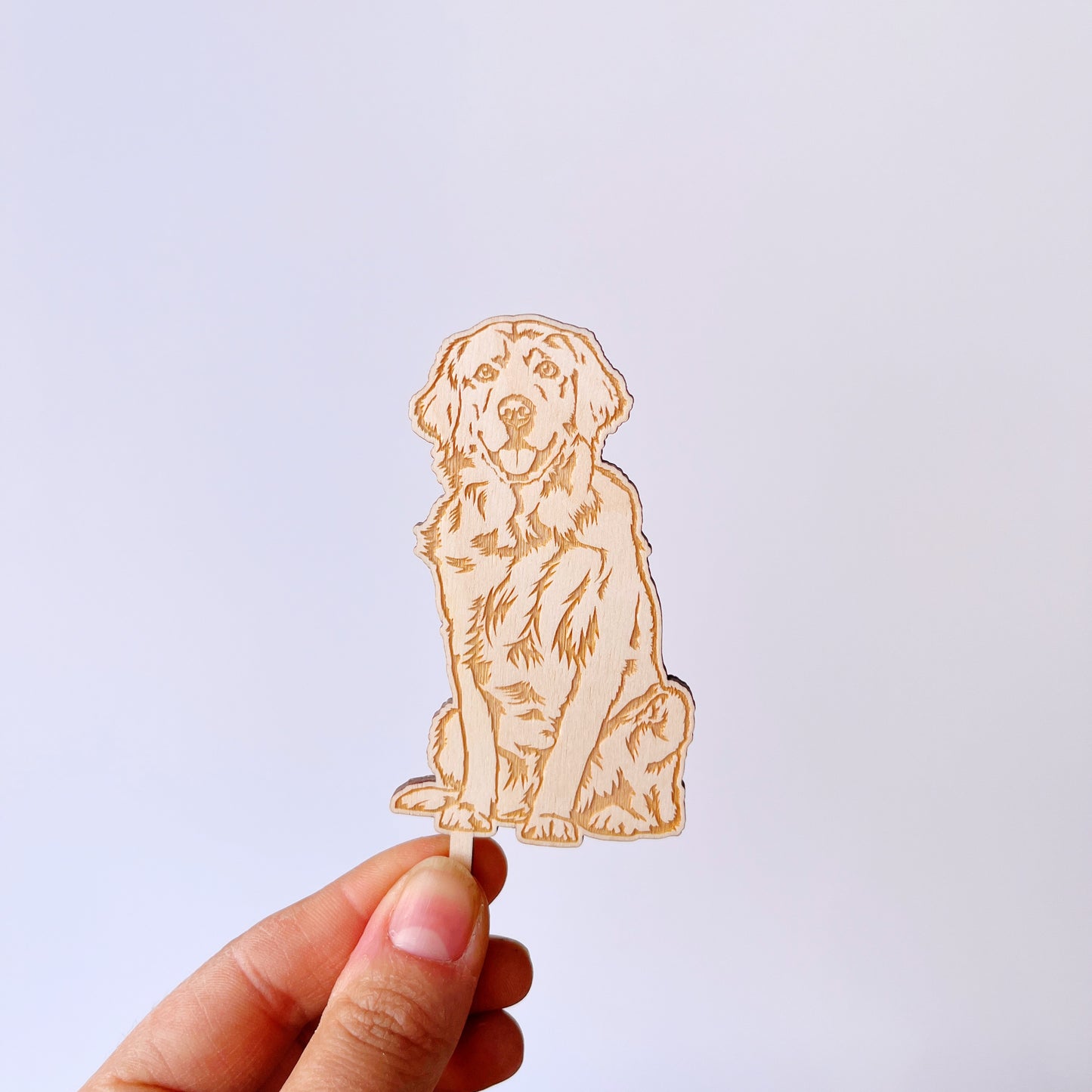 Motivstecker Golden Retriever Holz graviert