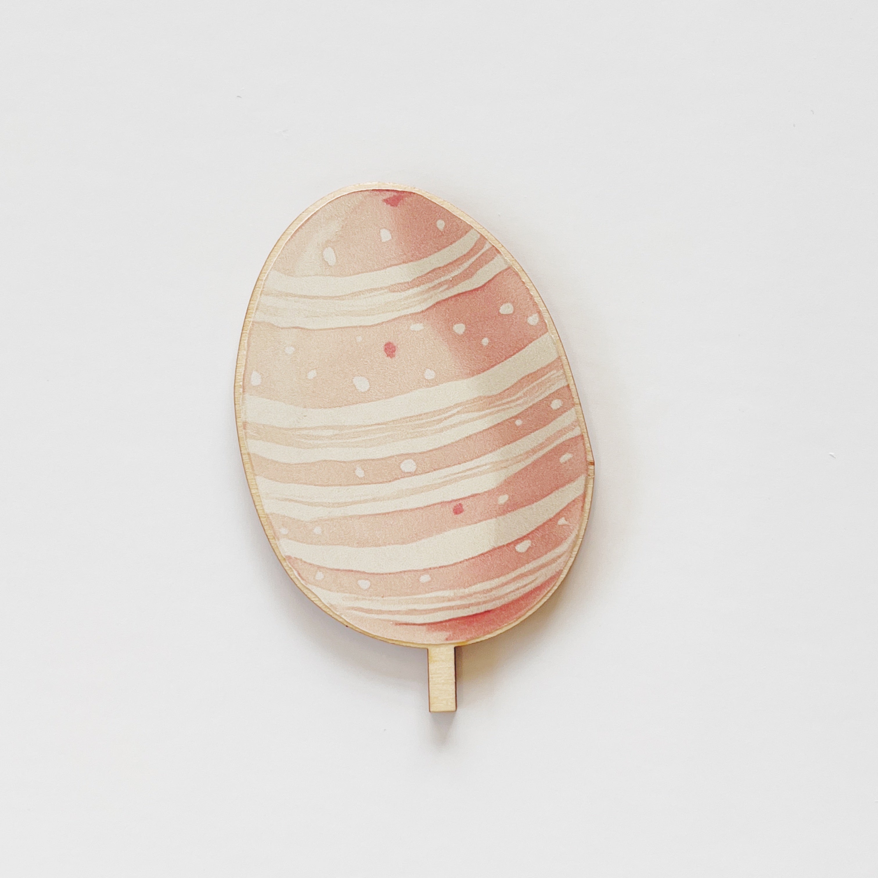 Motivstecker Ei rosa weiß gestreift