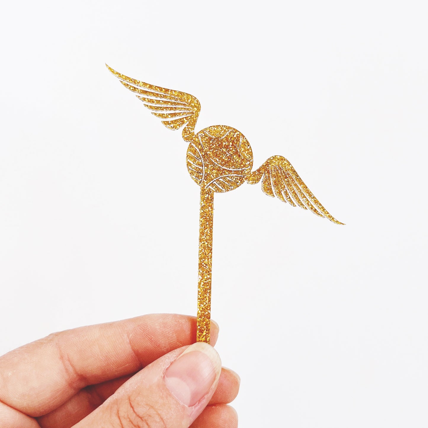 Harry Potter inspired Motivstecker Acryl goldener Schnatz in Gold Glitzer