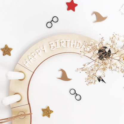 Harry Potter inspired Deko, Happy Birthday Modul in weiß