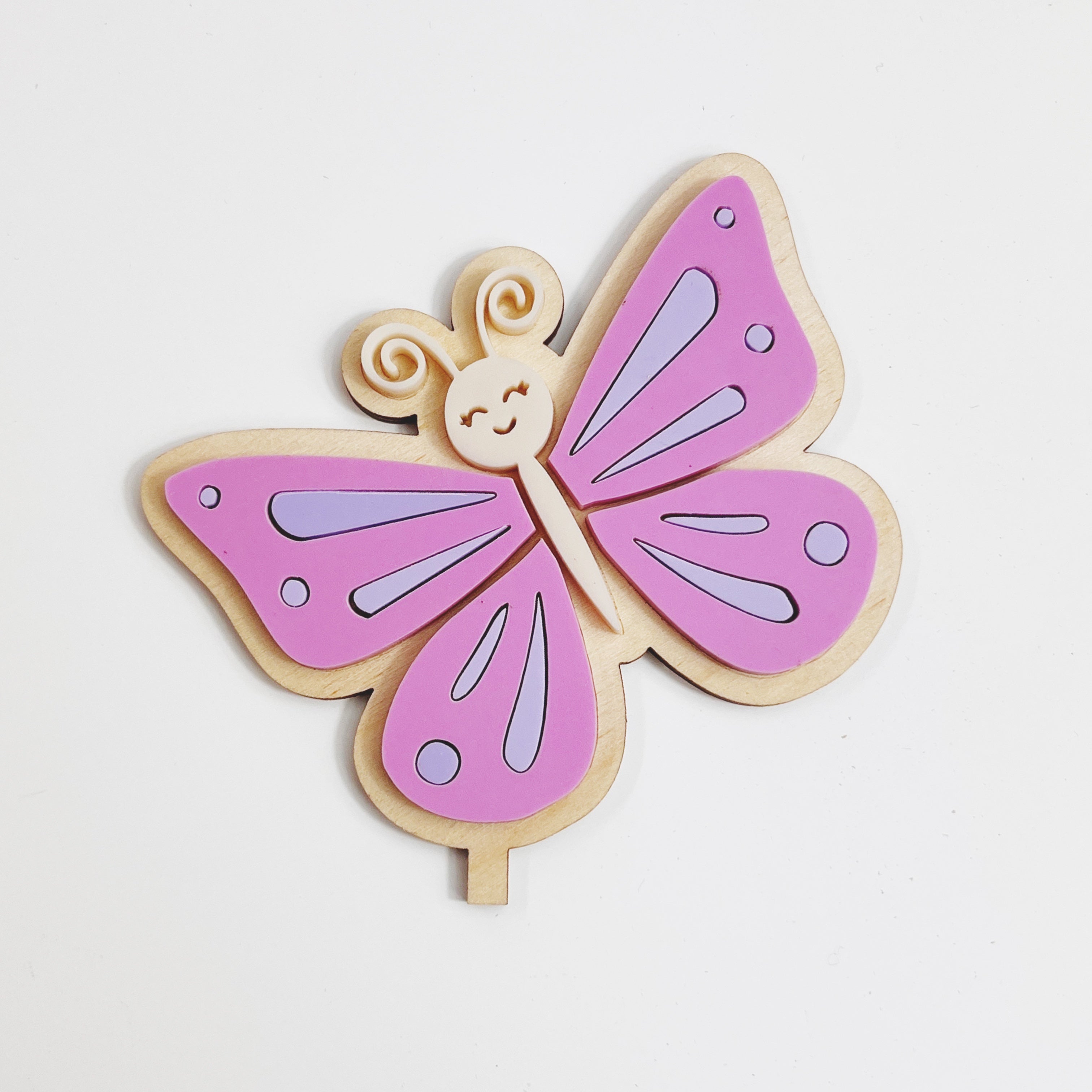 Motivstecker Schmetterling flieder/lila Acryl auf Holz
