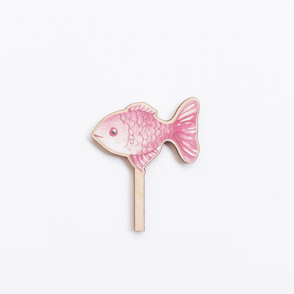 Meerjungfrau Motto Motivstecker rosa Fisch farbig