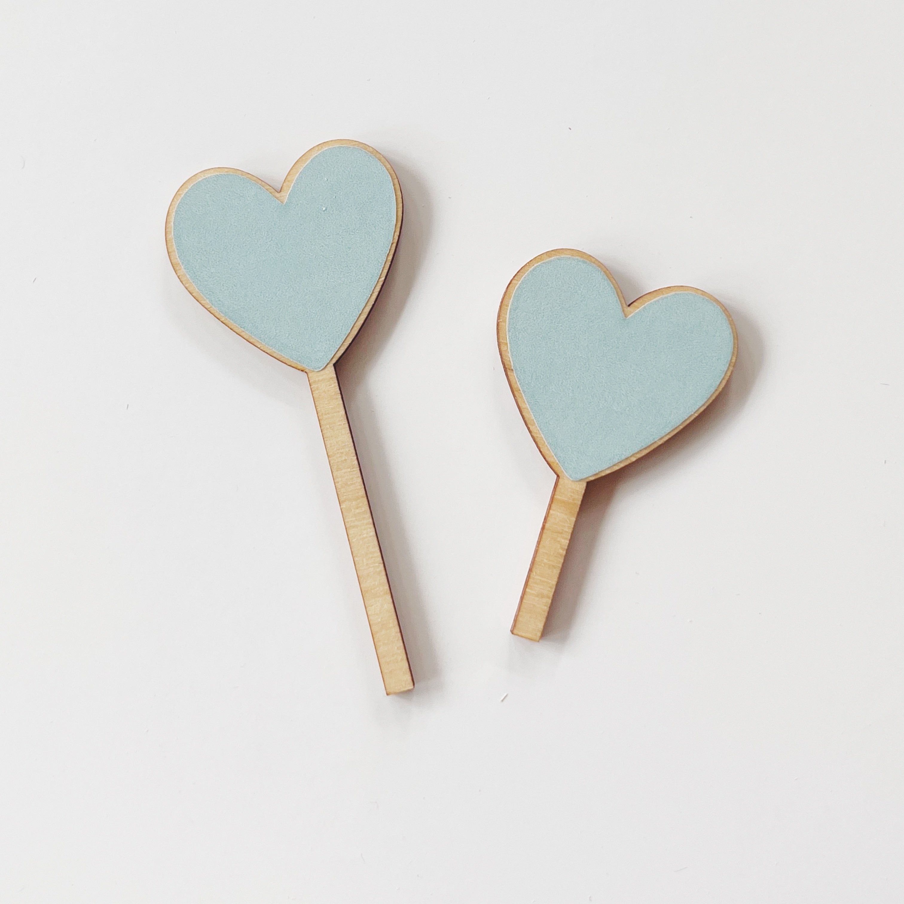 Motivstecker 2er Set Herzen pastellblau