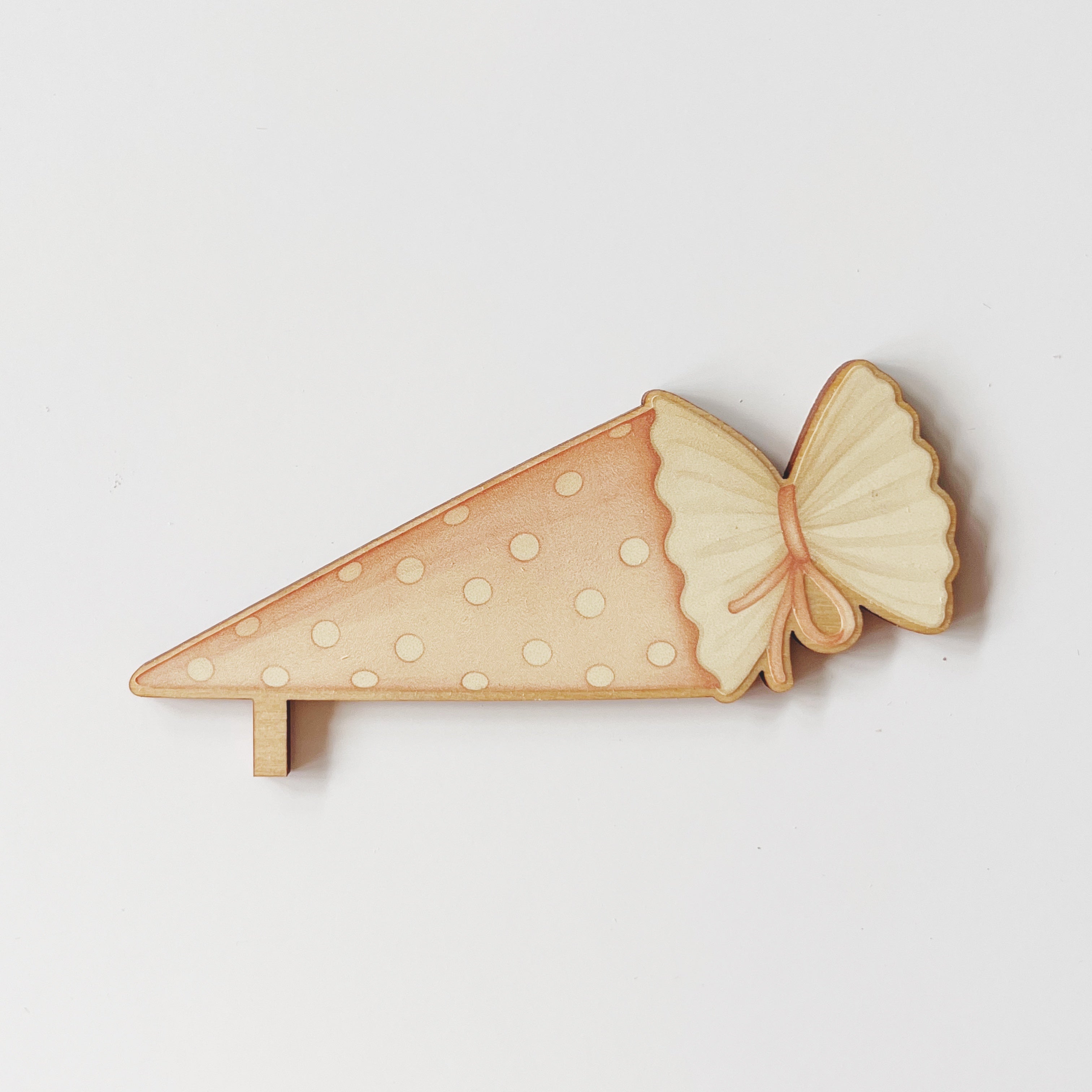 Motivstecker Schultüte pastellrosa mit weißen Punkten