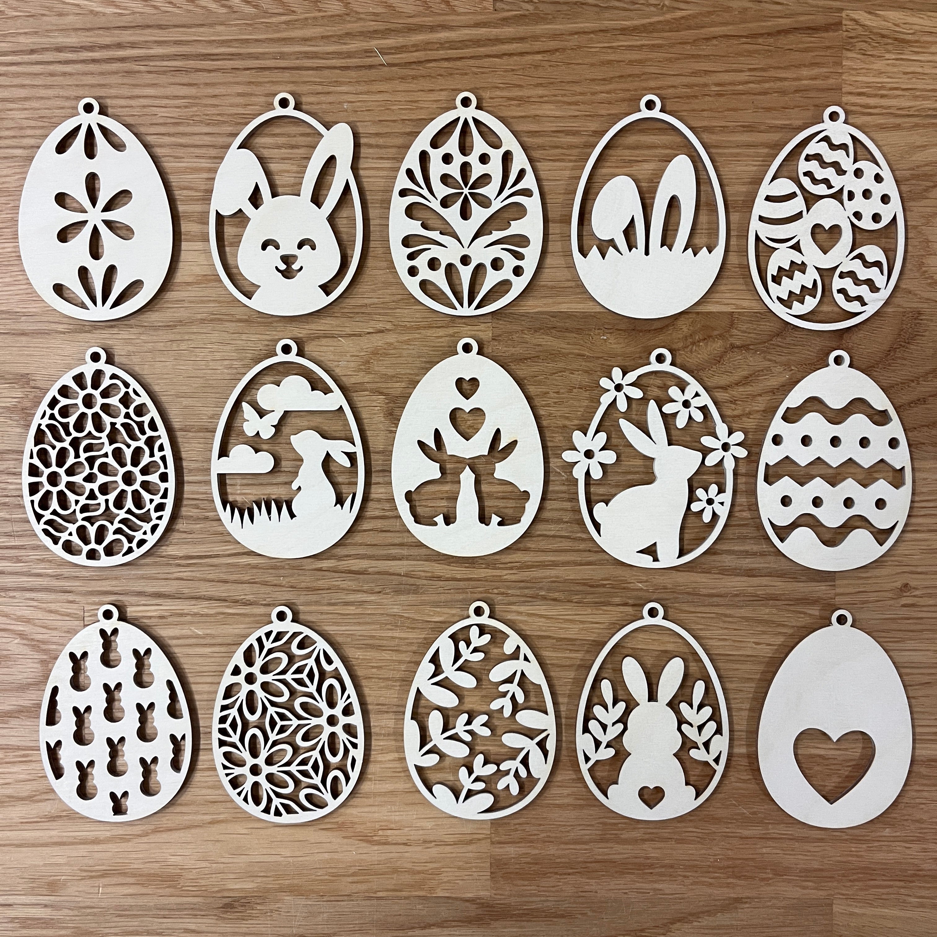 Ostereier Anhänger Set Holz