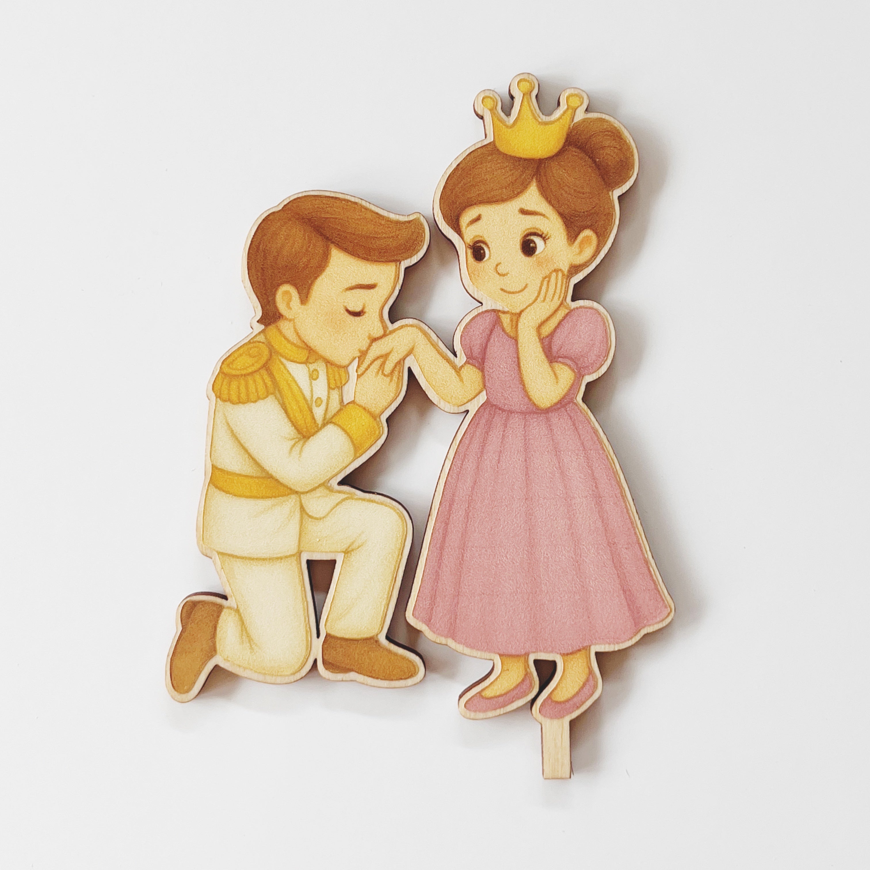 Motivstecker Prinz küsst die Hand der Prinzessin