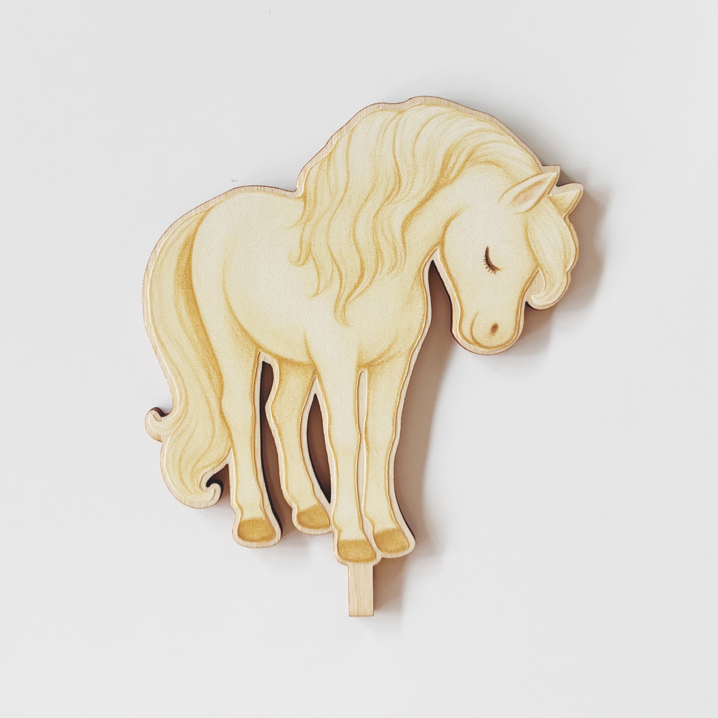 Motivstecker weißes Pferd mit geneigtem Kopf