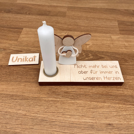 Unikat Gedenkerze klein mit Engel
