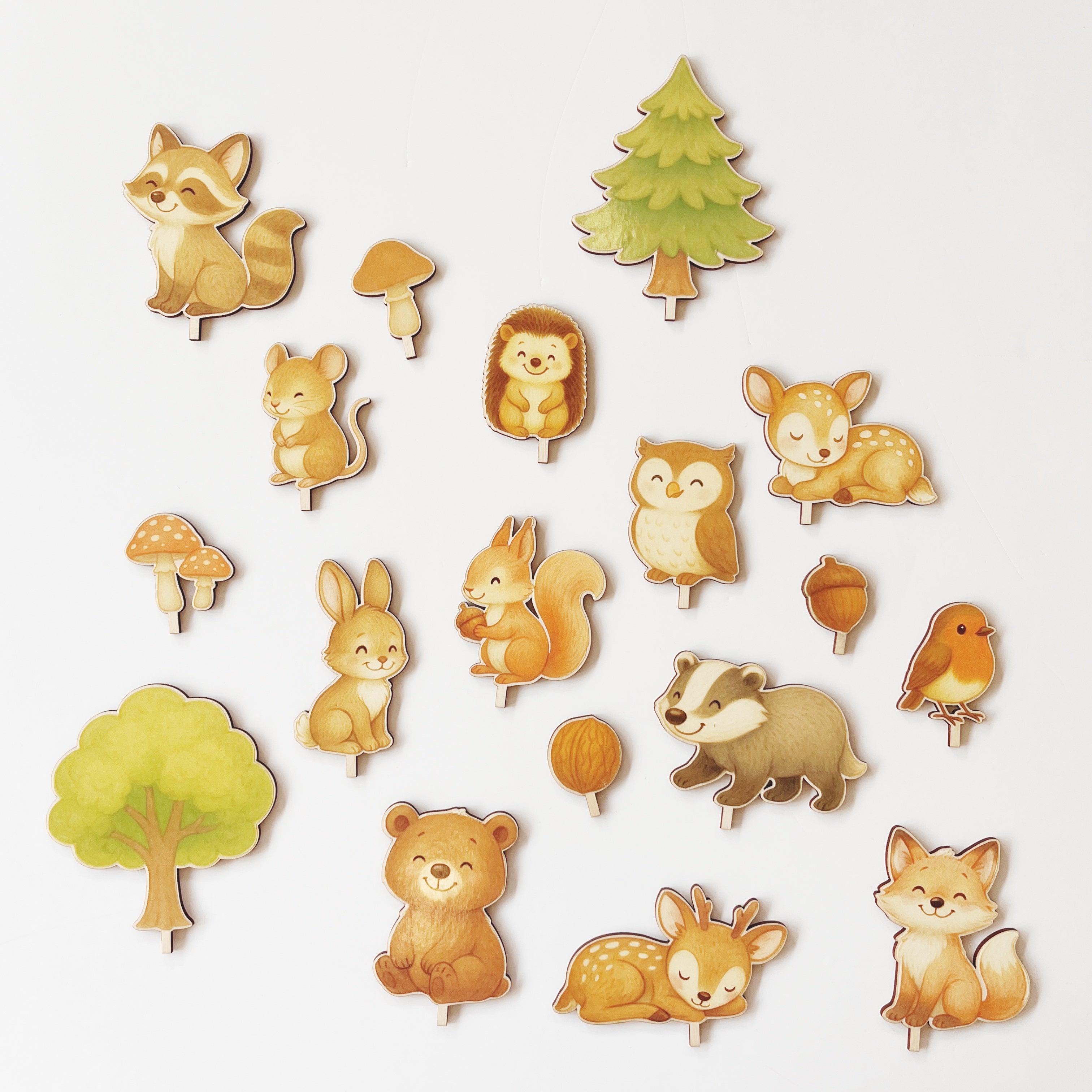 Motivstecker Set Waldmotto, Waldtiere, Woodland Animals
