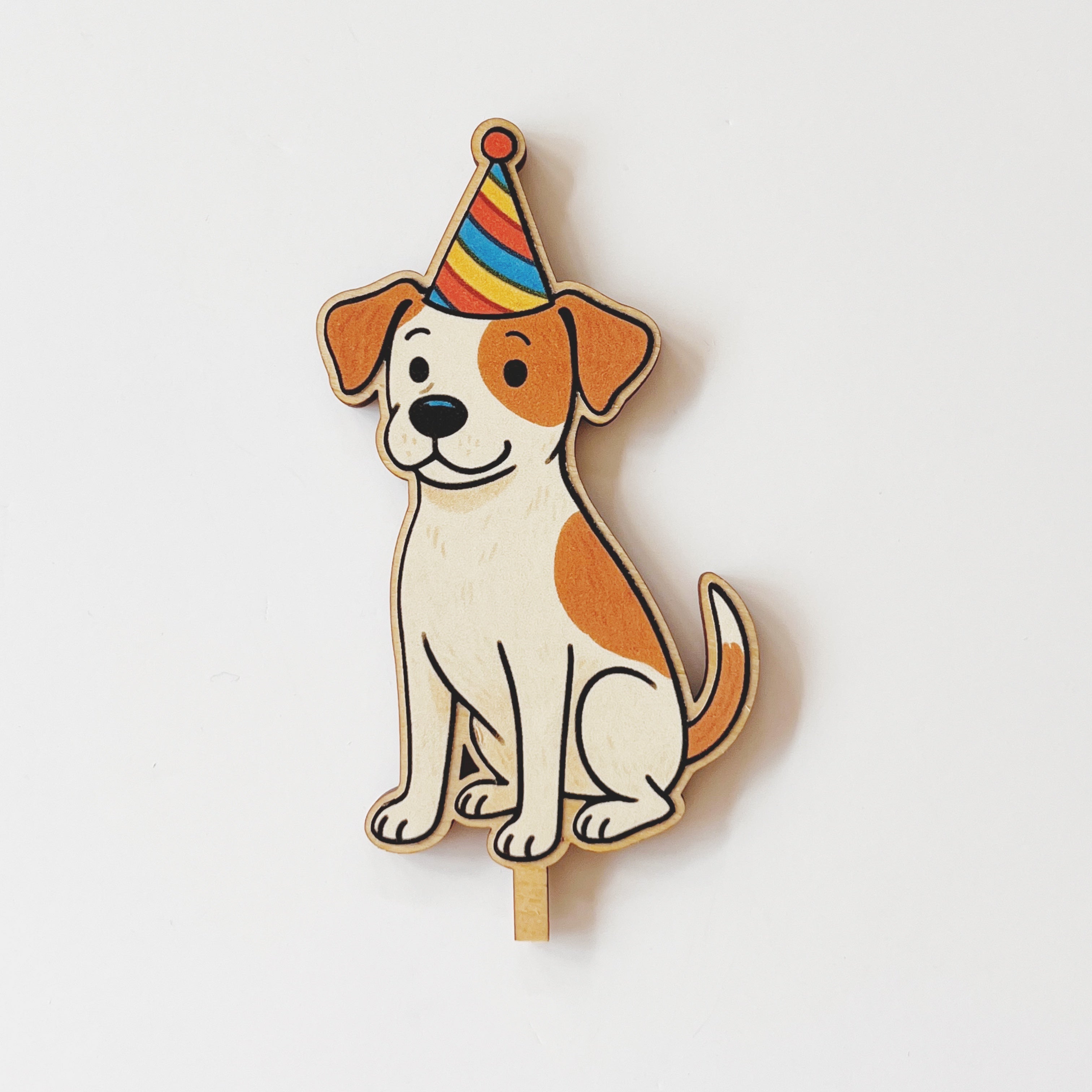 Motivstecker Hund mit Partyhut