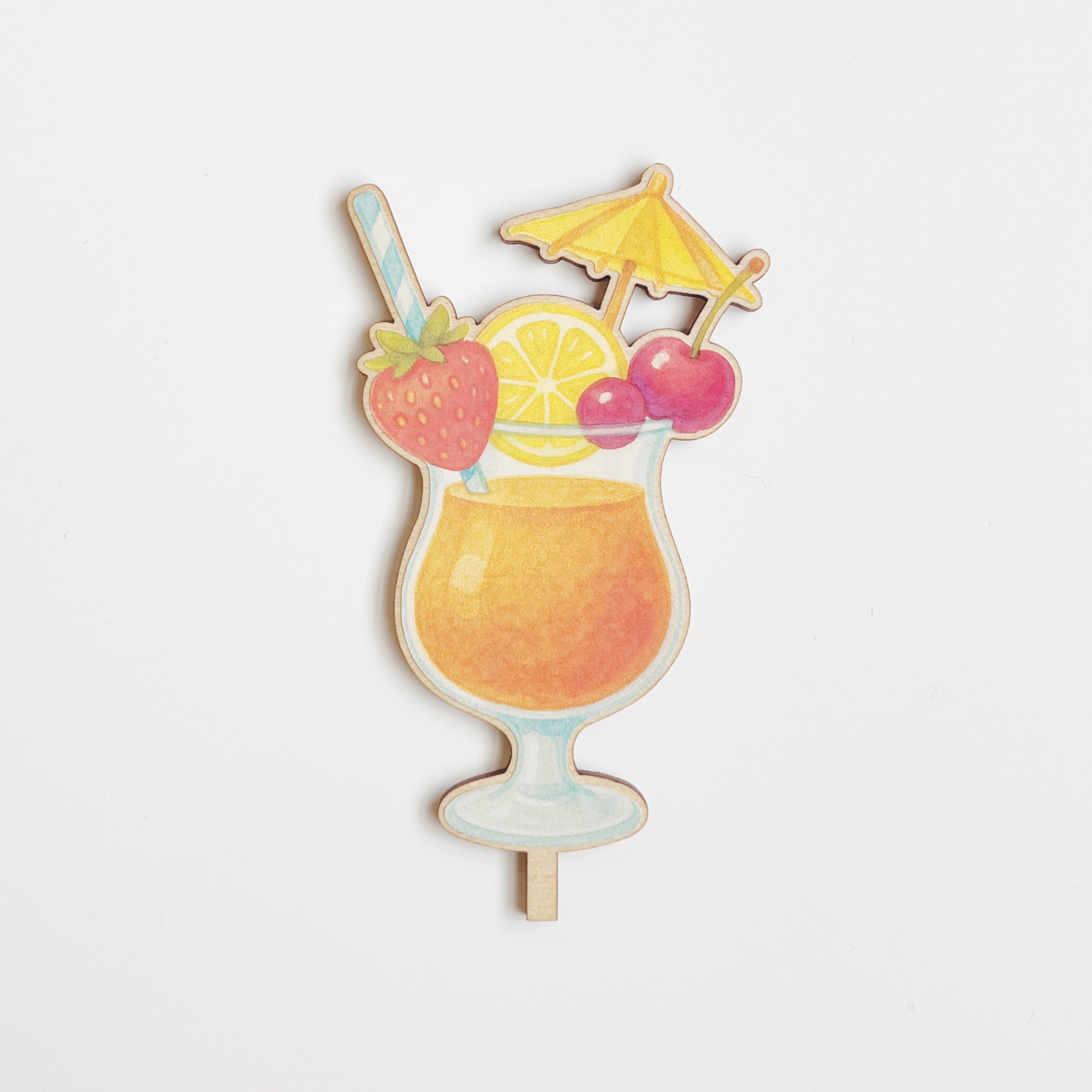 Motivstecker Cocktail mit Früchten