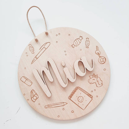 Personalisiertes Geschenk zur Einschulung, Holzschild zur Einschulung, Kinderzimmerdekoration